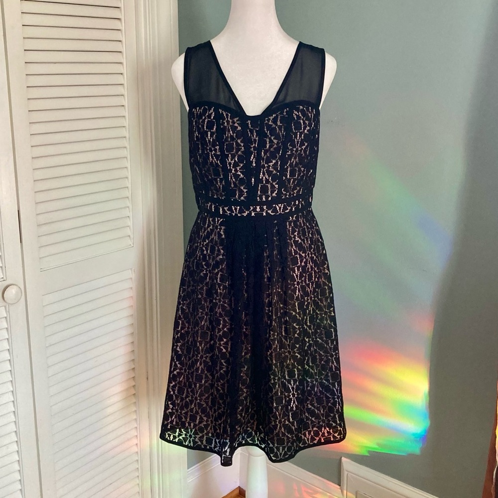 Adrianna Papell Black Lace Dress